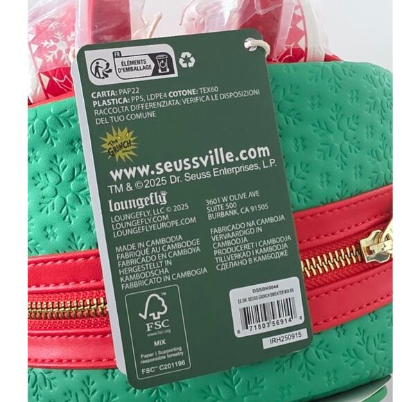 Loungefly How the Grinch Stole Christmas Grinch Christmas Sweater Mini-Backpack main image 4